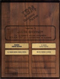 My IBM Service Training Plaque