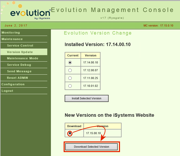 Evo MC: Select version and download